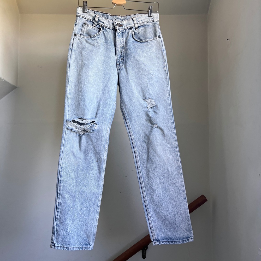 Vintage Levi's Jeans Size 29 Light Wash Student Straight Leg High Rise Ripped